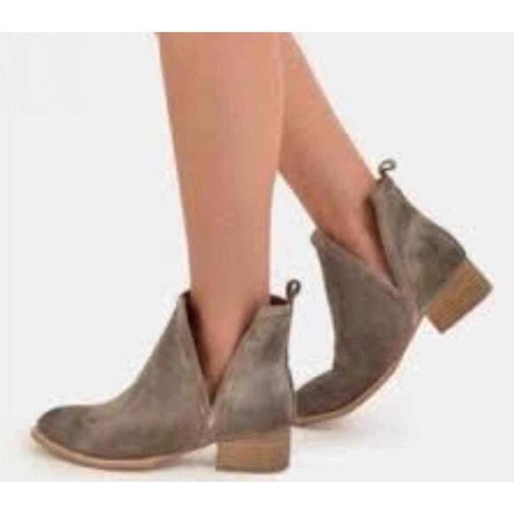 Jeffrey Campbell Muskrat Lo Caramel Suede Booties Women Sz 8 Boho Festival Rodeo - Picture 6 of 16